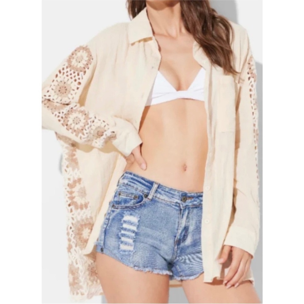 Ocean Drive Crochet Button Up